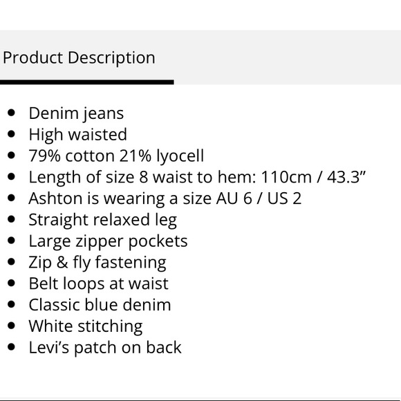 Leviβs High Loose Cargo Jeans NWT Size 28 - Picture 7 of 16